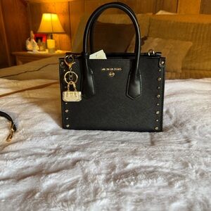 Michael Kors Black Satchel with Gold-Tone Accents (Retail 358.00)